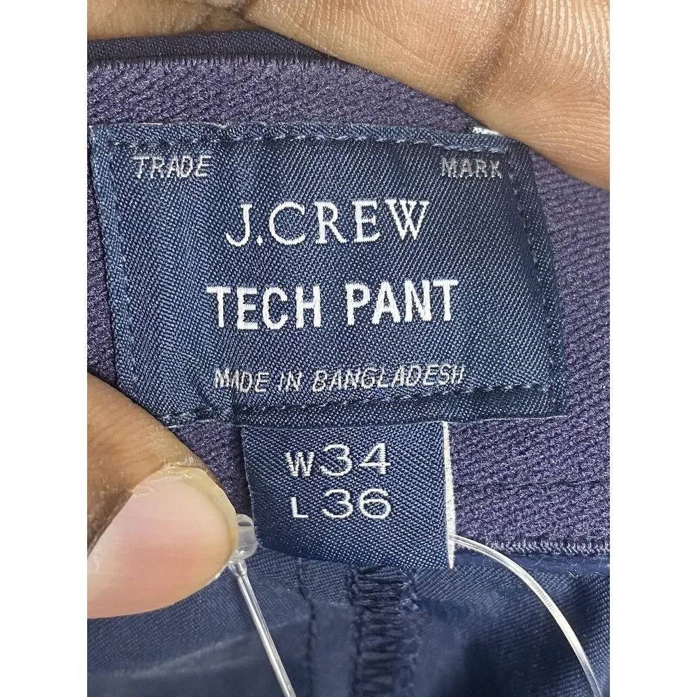 J.CREW Mens 1040 Athletic Tapered-fit‎ tech Pant in Navy Size 34/36